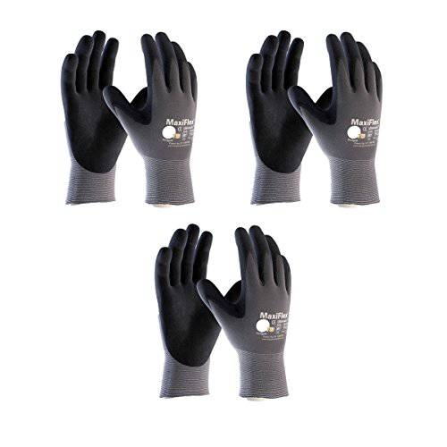 Maxiflex 34-874 Ultimate Nitrile 그립 Work Gloves, Large, 3 쌍,세트