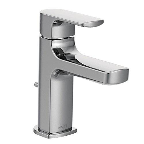 Moen 6900 Rizon One-Handle 모던 화장실 Faucet with 배수구,배출구 Assembly, 1 count, Chrome