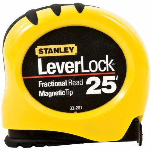 Stanley 33-281 Leverlock 분수 테이프 Rule 마그네틱,자석 팁, 1-Inch X 25-Feet