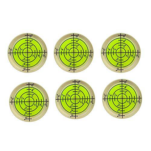 6x 버블, 거품 스피릿 레벨, 32x7mm 원형 Bullseye 레벨 Inclinometers for Tripod, Phonograph,  턴테이블 - 형광등 Yellow