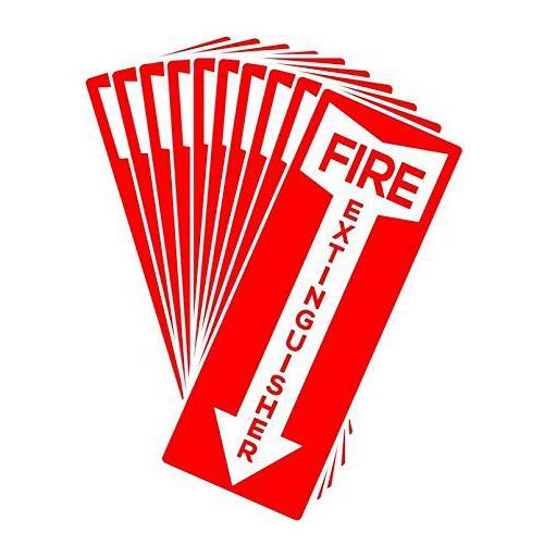 파이어 Extinguisher Stickers, 4.25 x 11, 10 Pack, Durable, Self-Adhesive Decals, UV 보호 and 방수