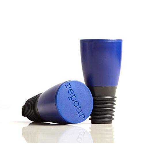 Repour 와인 절약형 - 와인 Preserver and Stopper, Removes harmful 산소 from your wine, simply and effectively, Indigo Blue, 10 팩