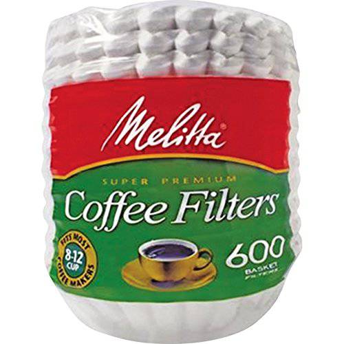 Melitta (63113) 슈퍼 고급 8-12 Cup 바스킷 커피 Filters, White, 600 Count