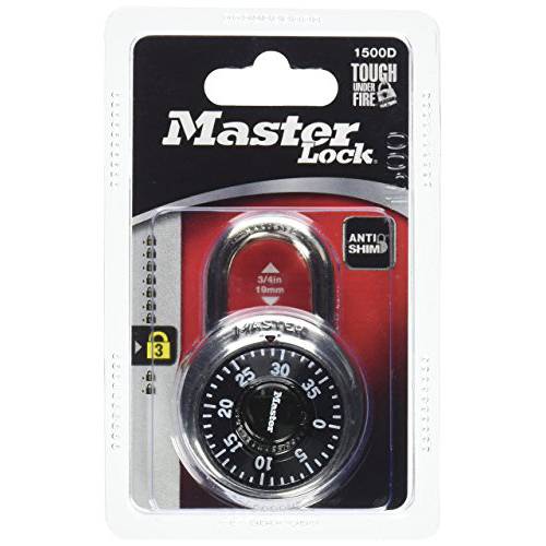 Master Lock 1500D 6 팩 1-7/ 8in. 비밀번호 다이얼 맹꽁이자물쇠,통자물쇠,자물쇠