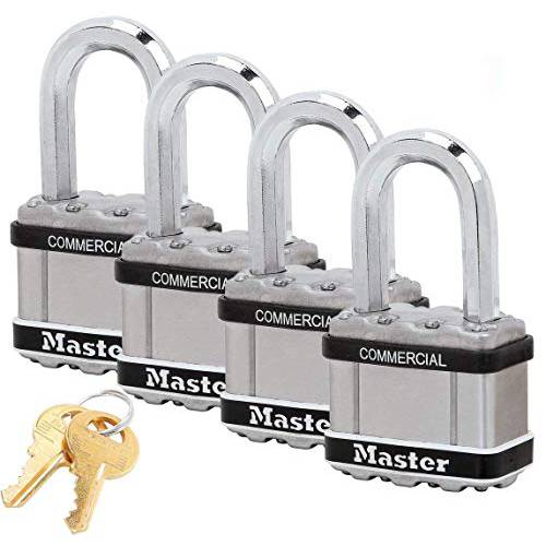 Master Lock  매그넘 자물쇠 - 2 W x 1-1/ 2L 걸쇠, Four (4) 키,열쇠 한쌍 자물쇠 M5NKALFSTS-4 w/ BumpStop 테크놀로지