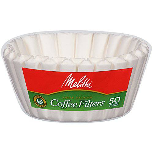 Melitta 8-12 Cup 바스킷 커피 Filters, White, 50 Count (Pack of 12)
