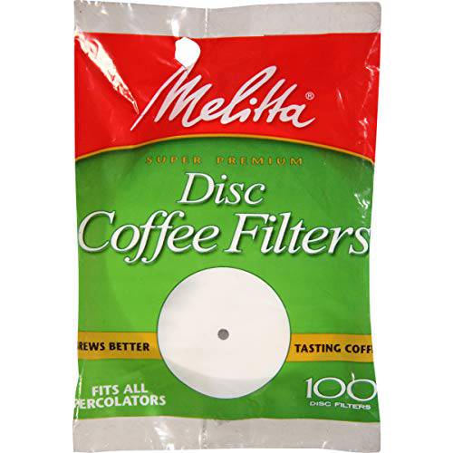 Melitta 디스크 커피 필터 Percolators, 화이트 (3.5-Inch 원형) 100 Count (팩 of 24)