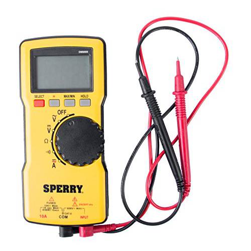 Sperry Instruments DM6800 Thin, 오토 ranging 600V AC/ DC, 10A, Yellow 디지털 멀티미터,전기,전압계,측정