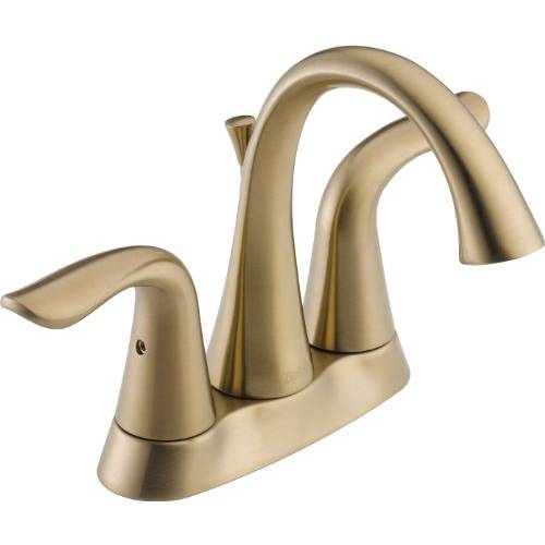 Delta FaucetLahara Gold 화장실 Faucet, Centerset 화장실 Faucet, 다이아몬드 Seal Technology, 메탈 배수구,배출구 Assembly, 샴페인  Bronze 2538-CZMPU-DST