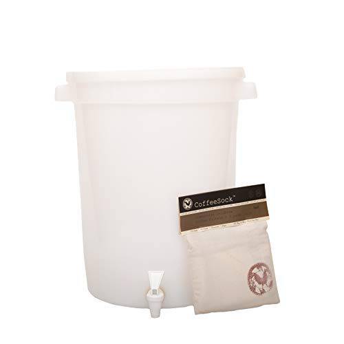 커피캡슐Sock 5 Gallon ColdBrew Kit- The 오리지날 리유저블,재사용 오가닉,  화장솜 커피 필터 and 보관함