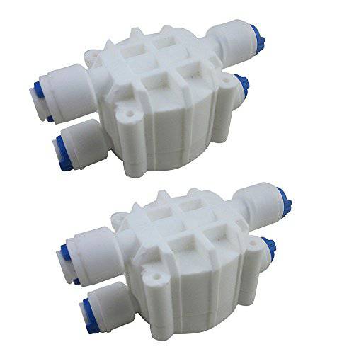 ASOV-4W 자동 Shut Off 밸브  퀵커넥트 화이트 플라스틱 피팅,  1/ 4 배관 OD, RO 리버스 Osmosis、Water 필터/ Undersink 워터 여과 필터 (ASOV-2PCS)