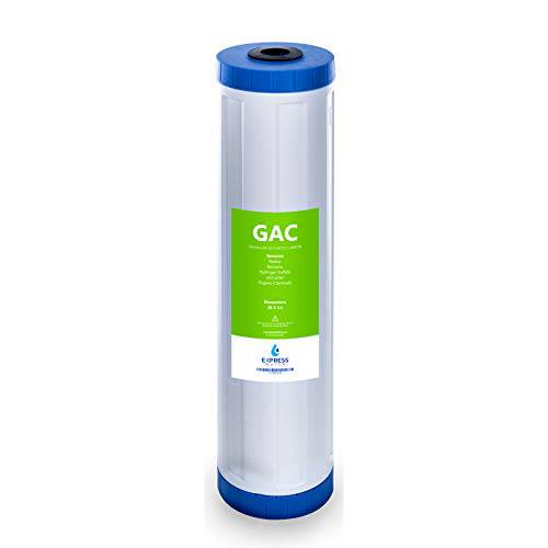 Express Water  가루, 알갱이 센서 카본 교체용 필터  GAC 라지 용량 용수필터, 물 필터, 정수 필터  통 하우스 Filtration  5 미크론  4.5” x 20” inch