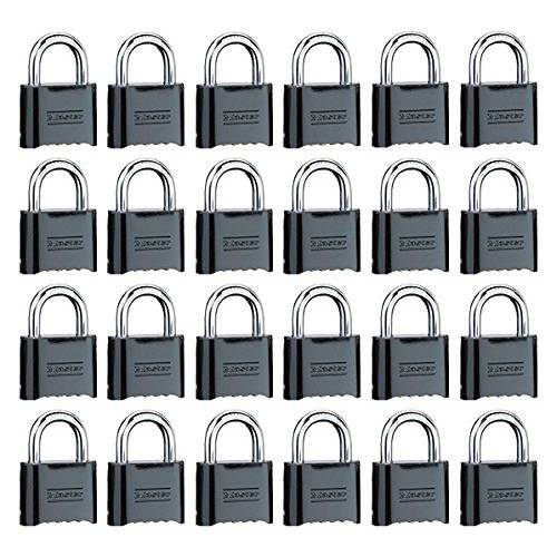 Master Lock 178D Set-Your-Own 비밀번호 맹꽁이자물쇠,통자물쇠,자물쇠, Die-Cast, 블랙, 24-Pack