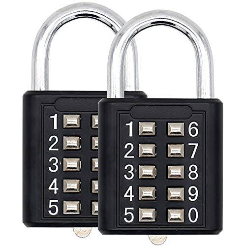 2 PCS 방지 세큐리티 10 숫자 Push 버튼 비밀번호 Padlock, 5 숫자 Locking Mechanism