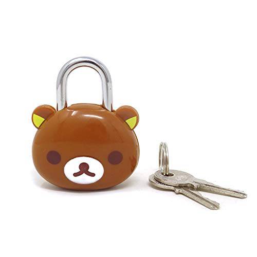 Honbay Cute 브라운 Bear 잠금 맹꽁이자물쇠,통자물쇠,자물쇠 with 키 for 여행가방, 백팩 and 자물쇠