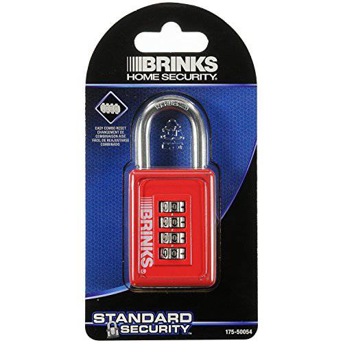Brinks 175-50054 4 다이얼 재설정가능 Sports 비밀번호 Padlock, 40mm (Assorted colors)