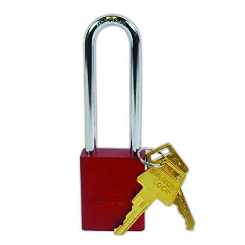 American Lock A1107RED 세이프티,안전 Lock-Out Padlock, Aluminum, 레드