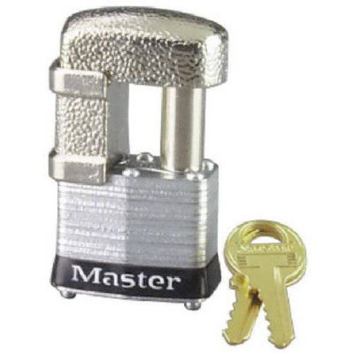 Master Lock 37D Shrouded 코팅된 스틸 핀 텀블러 맹꽁이자물쇠,통자물쇠,자물쇠, 키,열쇠 여러, 1-9/ 16-Inch 와이드 바디, 걸쇠 Fits 9/ 32-Inch Or 1/ 2-Inch 직경