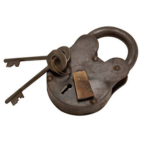 Deco 79 01103 메탈 Brass 락&  열쇠 2 H, 1.25 W-01103, 2 x 1.25, 아이론