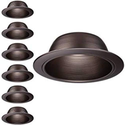 TORCHSTAR 6 Inch Recessed CanLight Trim, 오일 Rubbed Bronze 메탈 Step 배수구뚜껑,덮개 Trim, for PAR30, PAR38, BR30, BR40 전구& 6” Recessed 라이트 Can, Fit Halo/ Juno Remodel Recessed Housing, 팩 of 6