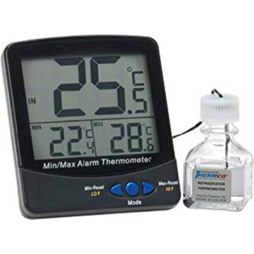 Thermco ACC895INC 라지 숫자 트리플 디스플레이 30ml Bottle 디지털 Thermometer, Incubators Application, -50 to 70°C 레인지