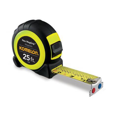 Komelon 7325 25’ x 1 마그네틱, 자석 MagGrip 테이프 Measure, Yellow/ 블랙