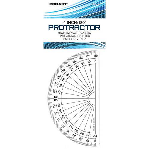 프로 ART Protractor, 180 도 4-inch, 클리어