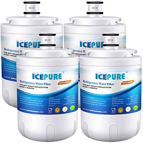 ICEPURE UKF7003 냉장고 용수필터, 물 필터, 정수 필터, 교체용 for Maytag UKF7003AXX, UKF7002AXX, WF-UKF7003, UKF7002, 7003, WD-UKF7003, UKF5001, RFC1600A, 월풀 EDR7D1, WF288, EveryFilter 7 4PACK