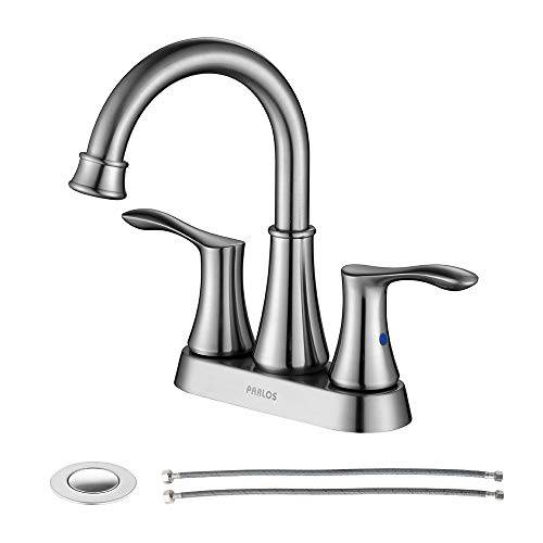 PARLOS 스위블 Spout 2-handle 화장실 Faucet Brushed Nickel 화장실 싱크대 Faucet with Pop-up 배수구,배출구 and Faucet 서플라이 Lines, Demeter 13627