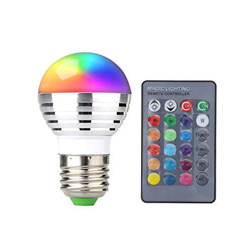 SUPERNIGHT 3W RGB LED 컬러 체인징 전구 램프 with 무선 원격 컨트롤러