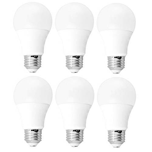 Bioluz LED 60 Watt LED 라이트 Bulbs (Uses 9 Watts) ECO Series 쿨 화이트 4000K A19 LED 라이트 Bulbs Daylight 6-Pack