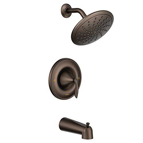 Moen T2233EPORB Eva 욕조 and 샤워 Faucet 트림 with Eco-Performance Rainshower, 밸브 Required, 오일 Rubbed Bronze