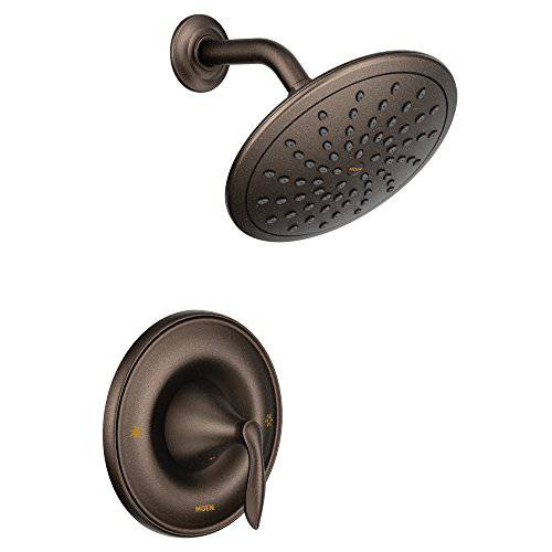 Moen T2232EPORB Eva Posi-Temp 샤워 Faucet 트림 with Eco-Performance Rainshower Showerhead, 밸브 Required, 오일 Rubbed Bronze