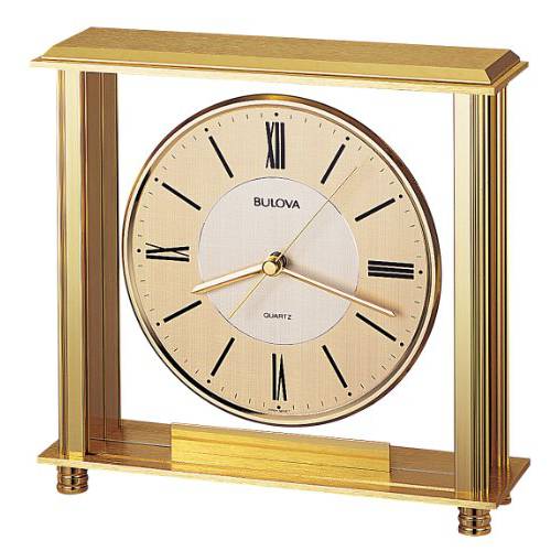 Bulova B1700 Grand Prix Clock, Brass