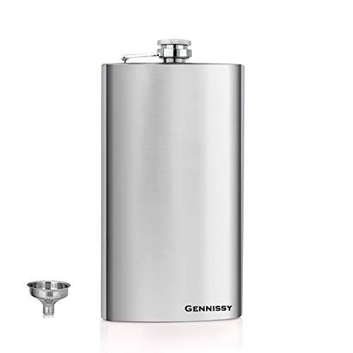 GENNISSY 실버 18/ 8 스테인레스 Steel 12OZ Hip flask - flasks for 리커 with Funnel