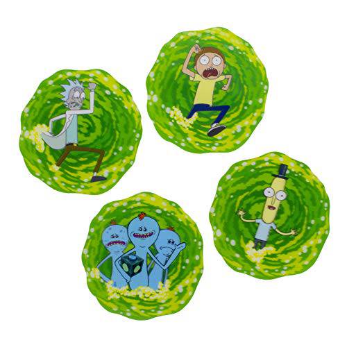 Paladone Rick and Morty 3D 세트 of 4 음료 Coasters, 멀티 컬러