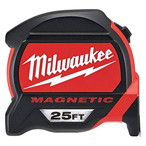 Milwaukee 전기,자동,전동 툴 25Ft 소형, 콤팩트 마그네틱, 자석 테이프 Mea