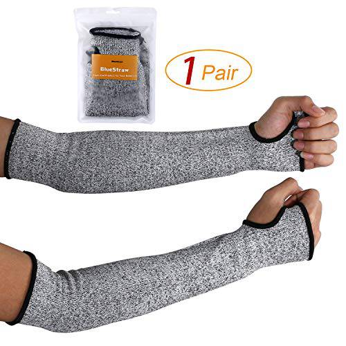 Cut 방지 소매 14-Inch Arm 프로텍트 Knit 소매 - 레벨 5 Protection, Slash 방지 소매 with 썸네일 Slot Helps Prevent Scrapes, 스크래치 스킨 Irritations UV-Protection, 1 Pair