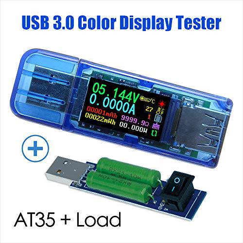 USB 3.0 파워 Meter 테스터,tester USB 하중 디지털 멀티미터,전기,전압계,측정 Current 테스터,tester 전압,볼트 탐지기 DC 30.00V 4.000A 테스트 Speed of 충전 Cables QC 2.0/ 3.0 AP 2.4A (AT34)