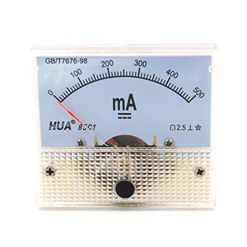 Baomain 아날로그 Ammeter 85C1 DC 0-500mA 미니 Amp Gauge Current Measurement Panel Meter