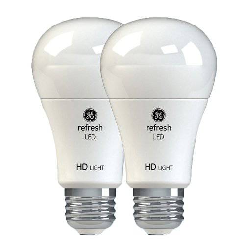 GE Lighting Refresh LED HD 10.5-watt (60-watt 교체용), 800-Lumen A19 전구 with 미디엄 바닥, Daylight, 2-Pack