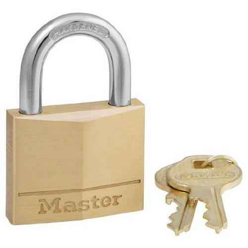 Master Lock 140D Brass 맹꽁이자물쇠,통자물쇠,자물쇠 Keyed 여러 4-Pack