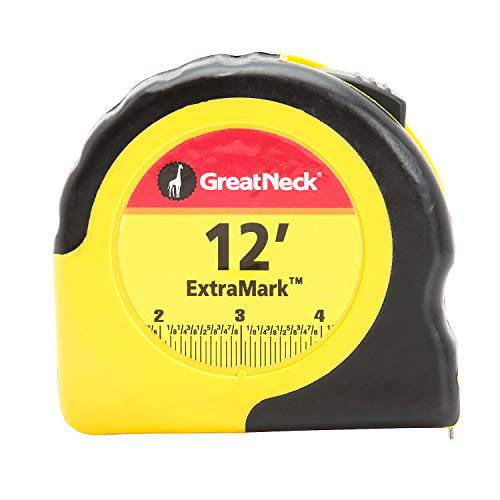 GreatNeck 95007 12 Ft. x 5/ 8 Inch ExtraMark 테이프 치수,측정