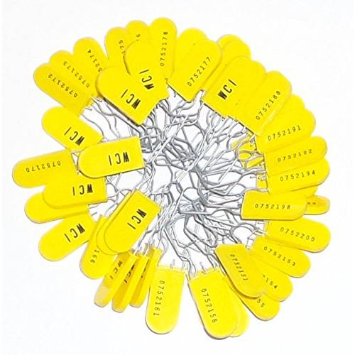 50 Yellow Plastic 세큐리티 맹꽁이자물쇠,통자물쇠,자물쇠 Seal Hasps - 3