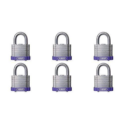ABUS 41/ 40 코팅된 스틸 세이프티,안전 맹꽁이자물쇠,통자물쇠,자물쇠 퍼플 범퍼 키,열쇠 한쌍, 팩 of 6