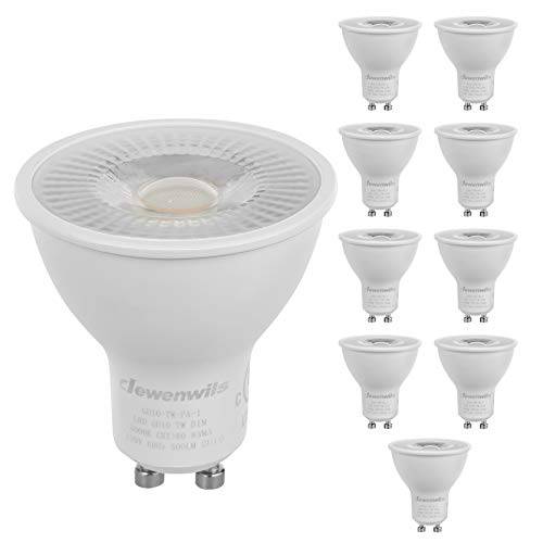 DEWENWILS 10-Pack GU10 LED 디머블, 밝기 조절 가능 Bulb, 500LM, 3000K Warm 화이트 Track 전구, 7W(50W 할로겐 Equivalent) LED Bulbs, UL Listed
