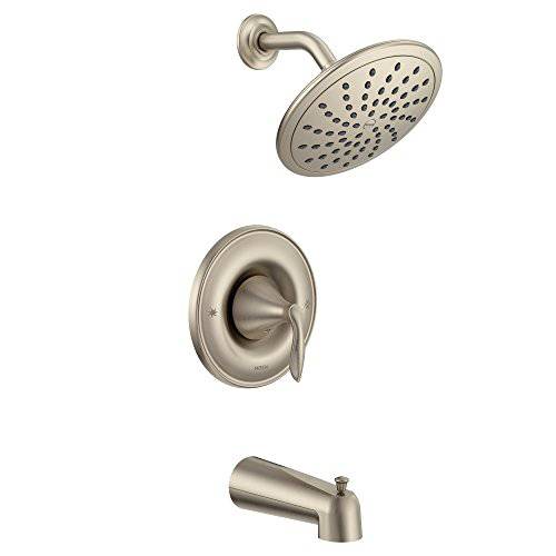 Moen T2233EPBN Eva 욕조 and 샤워 Faucet 트림 with Eco-Performance Rainshower, 밸브 Required, Brushed Nickel