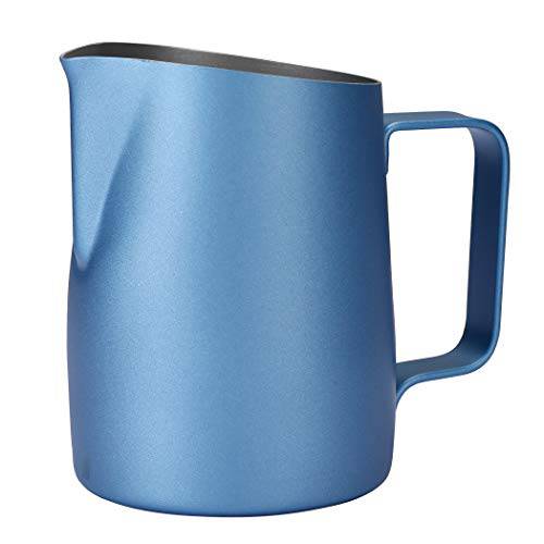 Dianoo 에스프레소,커피 Steaming 피처,피쳐, 에스프레소,커피 밀크 스팀 피처,피쳐 스테인레스 Steel, 커피 라떼 아트 Cup 14.2 OZ (420ml) 블루
