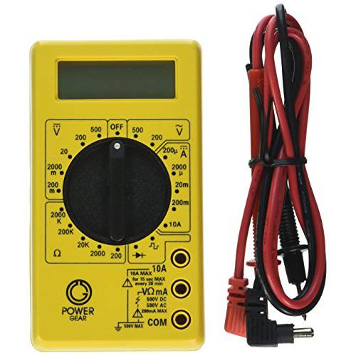 파워 Gear Multimeter, 디지털 17 레인지 6-Function Non-Recording, Yellow 50953