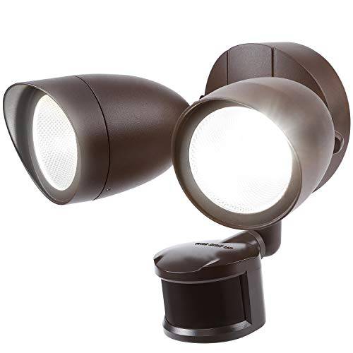 LEONLITE Dual-Head Motion-Activated LED 아웃도어 세큐리티 Light, Bronze 120W Eqv. 1400lm,  UL&  에너지 스타 Certified 외부 홍수 Light, 5000K Daylight, 5 Years 워런티